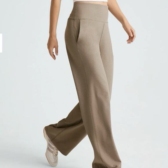 Beyond Yoga Wide Leg Pant Spacedye Laid Back Tan Beige Taupe Brown